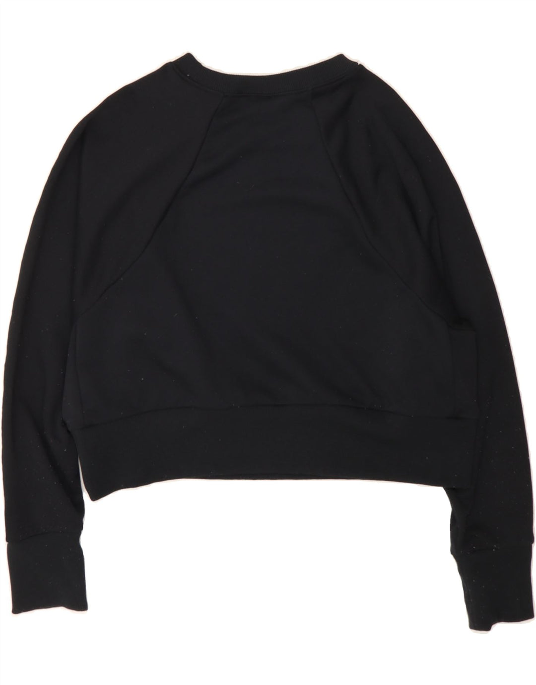 NIKE Womens Graphic Crop Sweatshirt Jumper UK 14 Medium Black Polyester Vintage Nike and Second-Hand Nike from Messina Hembry 