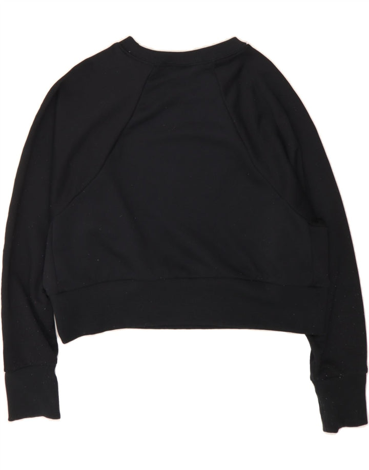 NIKE Womens Graphic Crop Sweatshirt Jumper UK 14 Medium Black Polyester Vintage Nike and Second-Hand Nike from Messina Hembry 