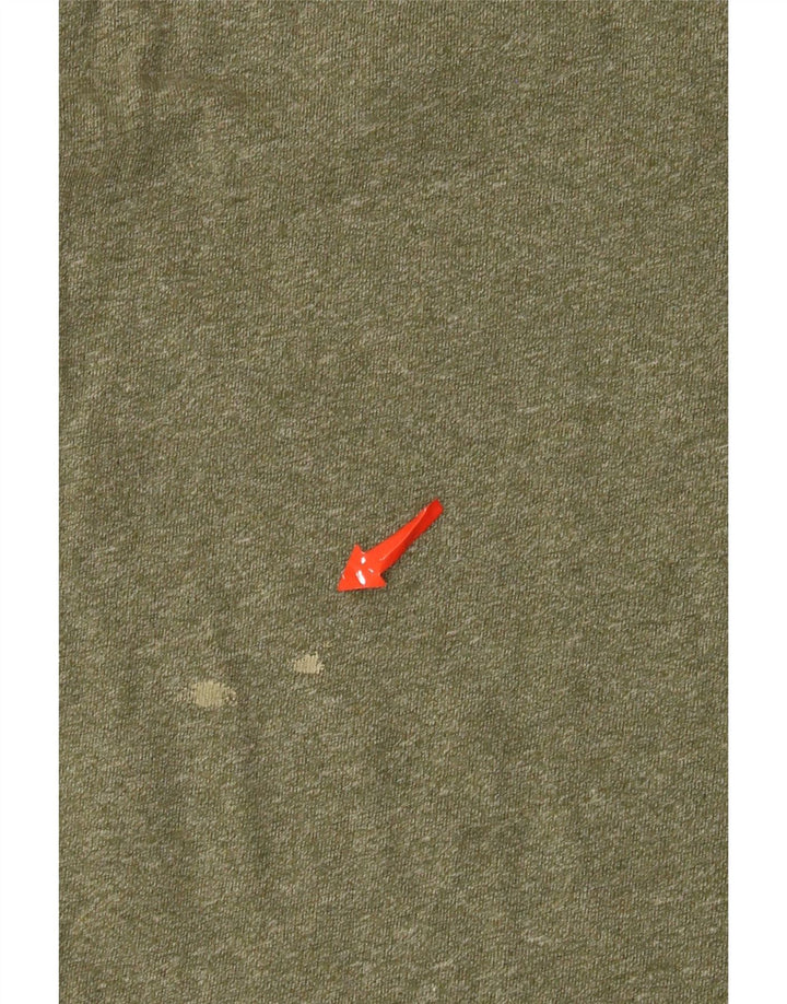 Superdry Mens T-Shirt Top XL Khaki Flecked