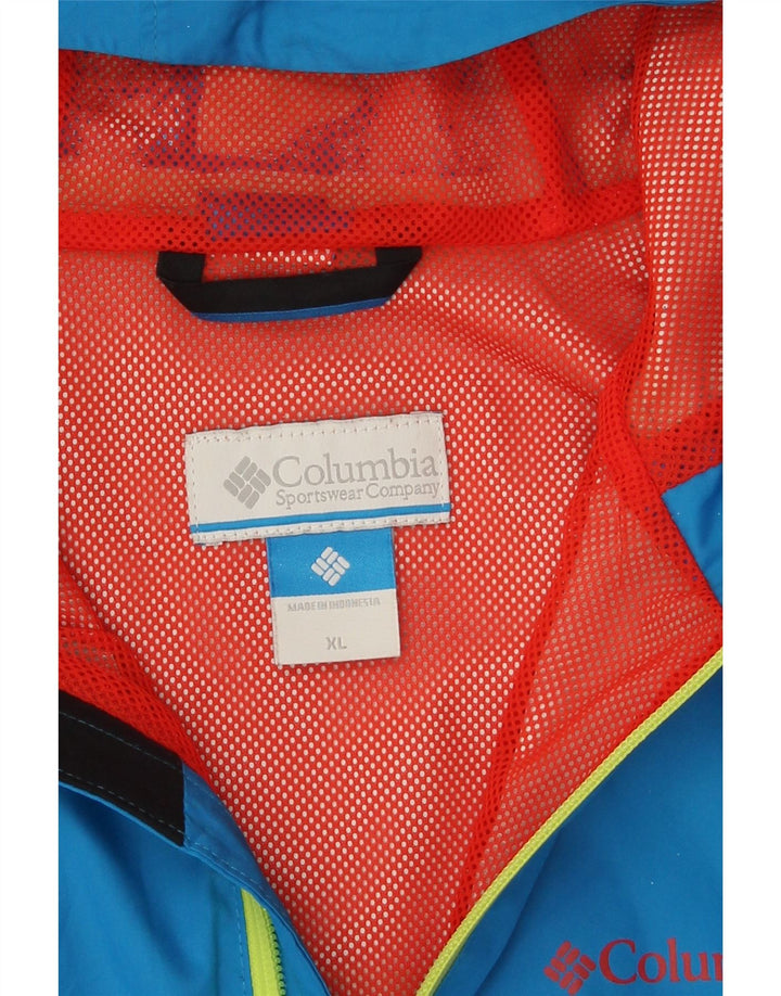 Columbia Womens Hooded Rain Jacket UK 18 XL Blue Polyester