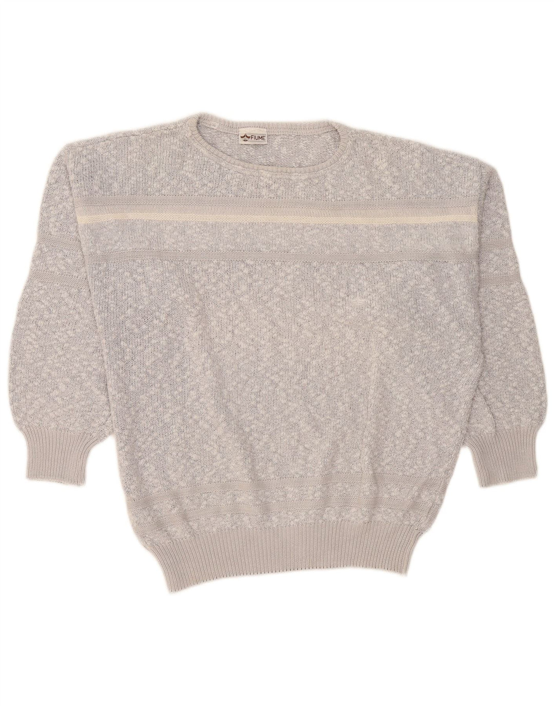 Fiume Mens Loose Fit Crew Neck Jumper Sweater IT 50 Medium Grey Flecked