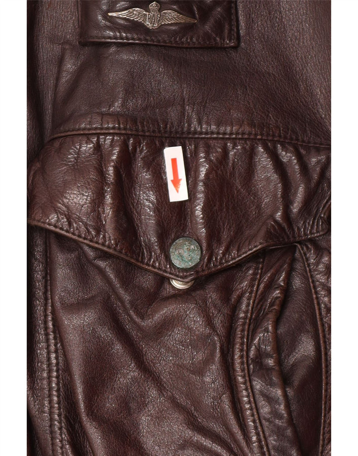 Vintage Mens Leather Jacket UK 40 Large Brown Leather