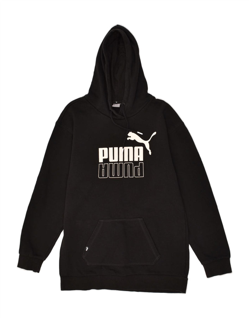 PUMA Mens Graphic Hoodie Jumper XS Black Cotton | Vintage Puma | Thrift | Second-Hand Puma | Used Clothing | Messina Hembry 