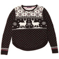 Marks & Spencer Womens Crew Neck Jumper Sweater UK 14 Medium Black Christma