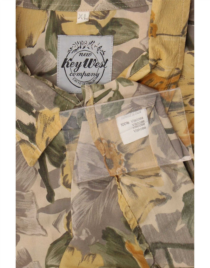 Key West Mens Shirt XL Multicoloured Floral Viscose