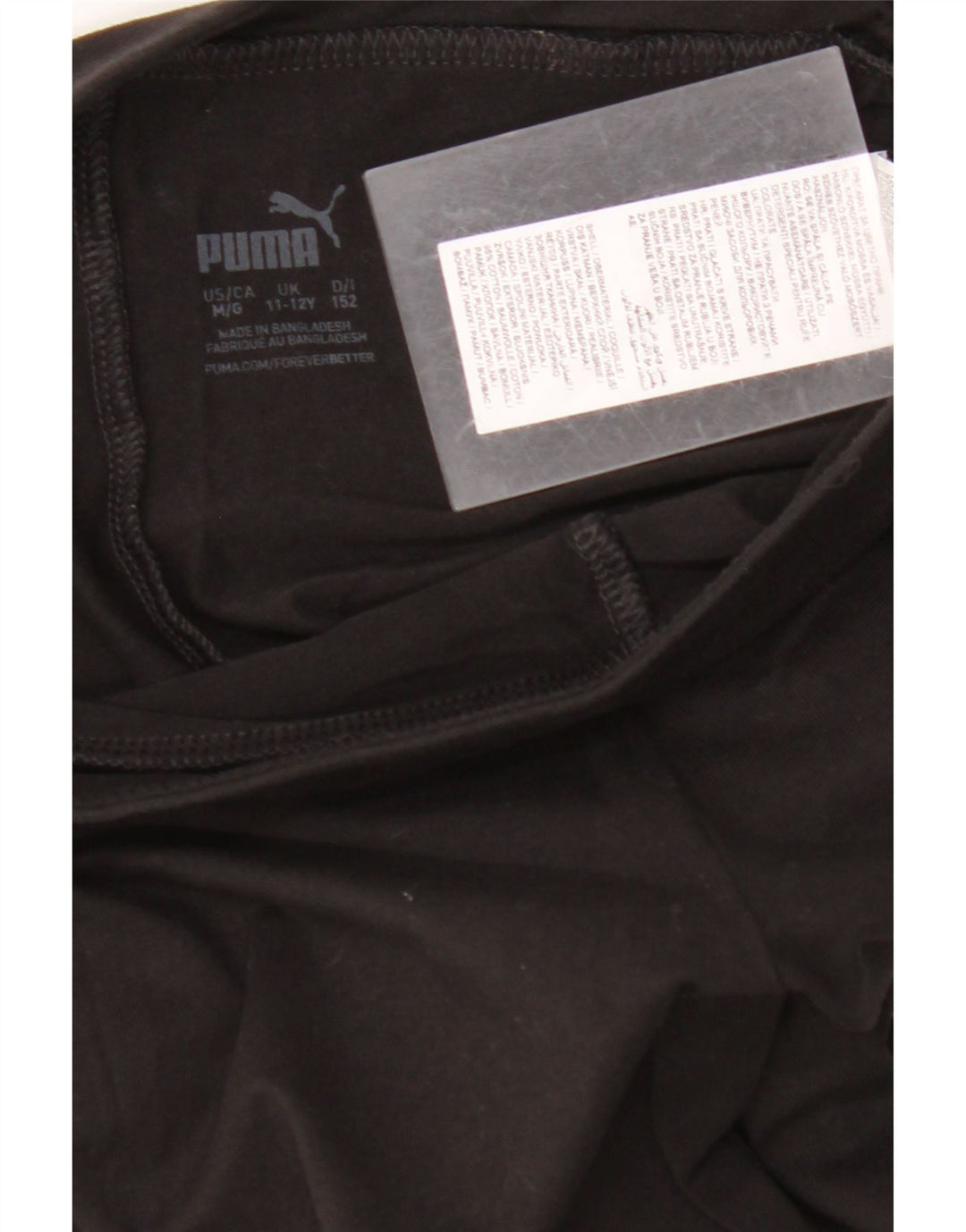 PUMA Girls Graphic Leggings 11-12 Years Black Cotton