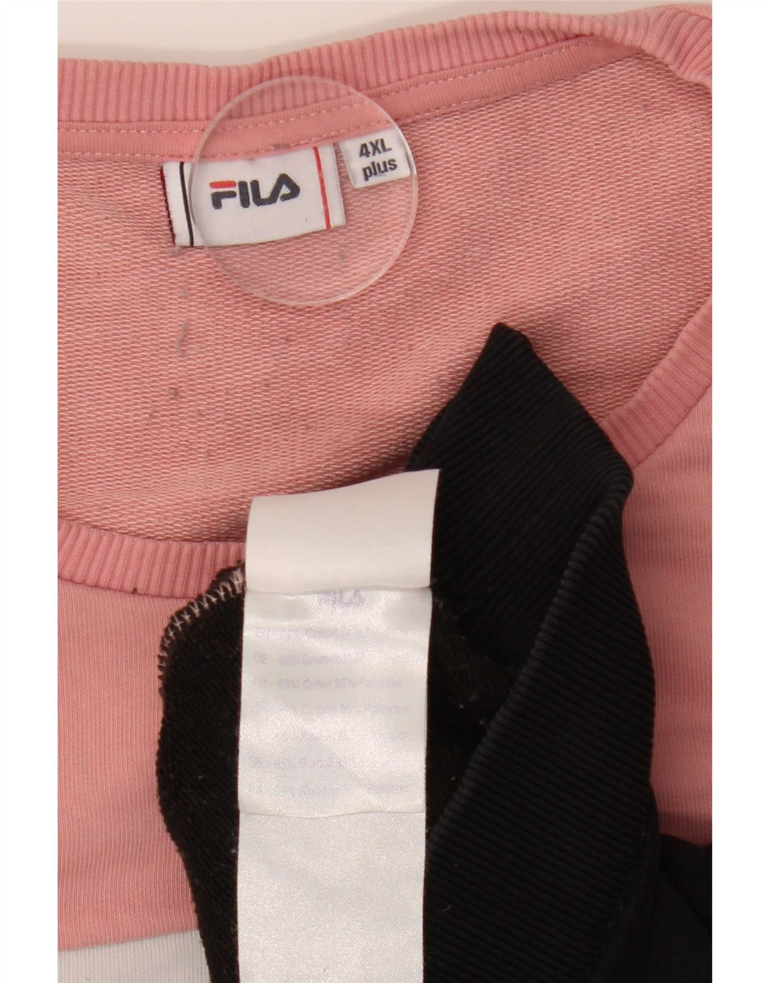 FILA Womens Graphic Sweatshirt Jumper UK 24 4XL Pink Colourblock Cotton