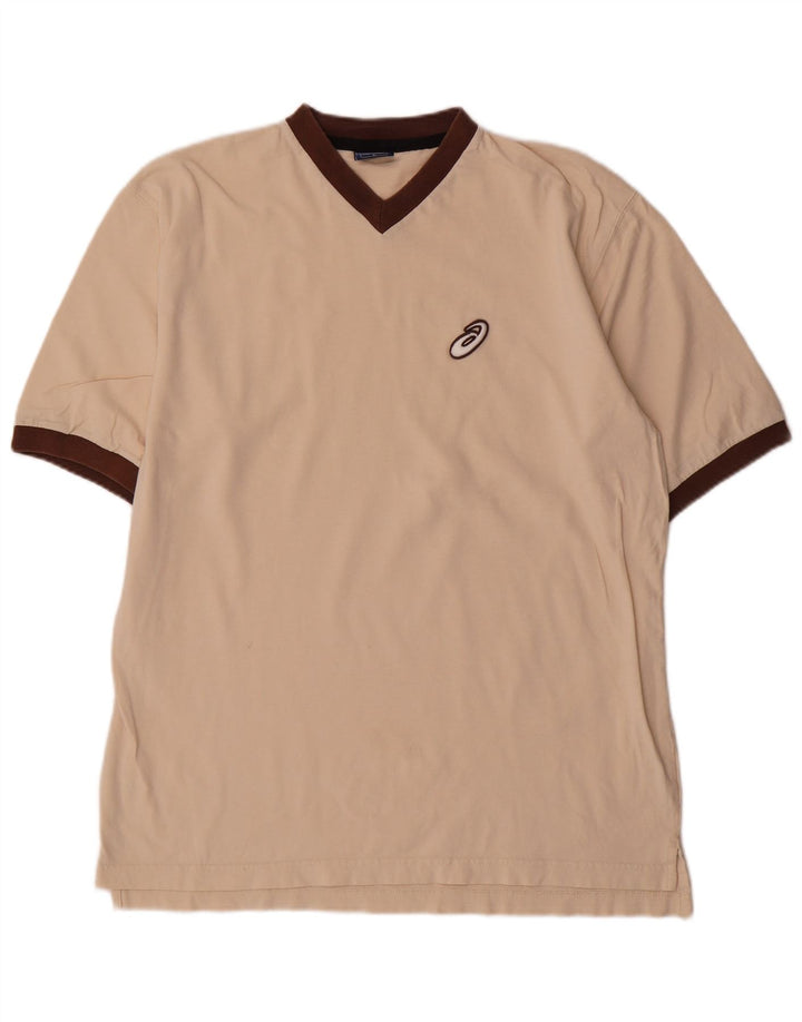 Asics Mens T-Shirt Top Large Beige
