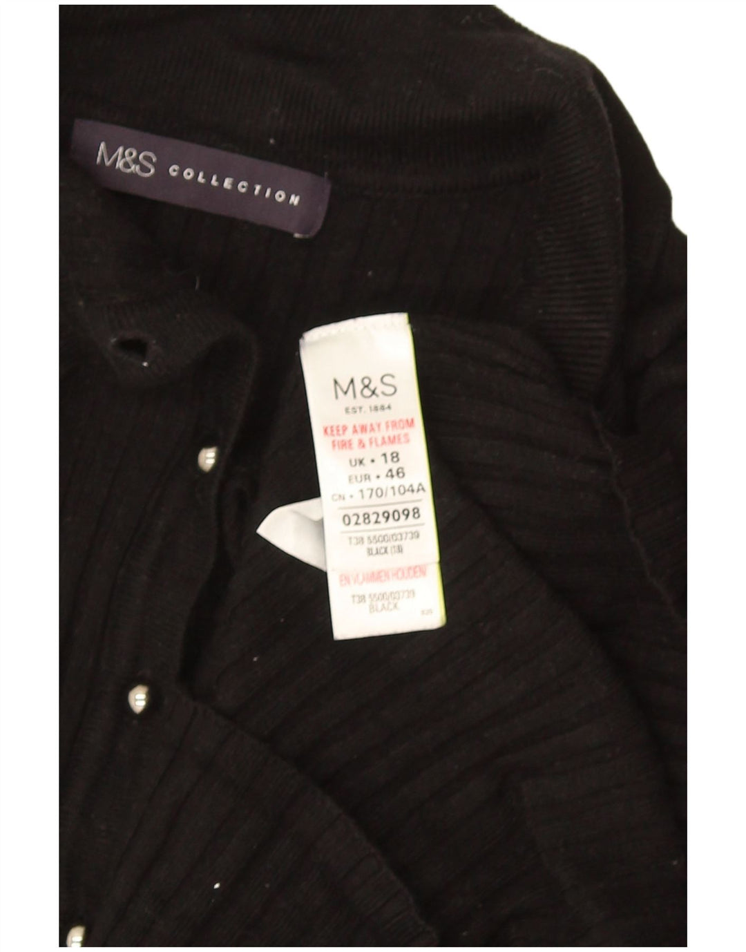 Marks & Spencer Womens Polo Shirt UK 18 XL  Black Viscose