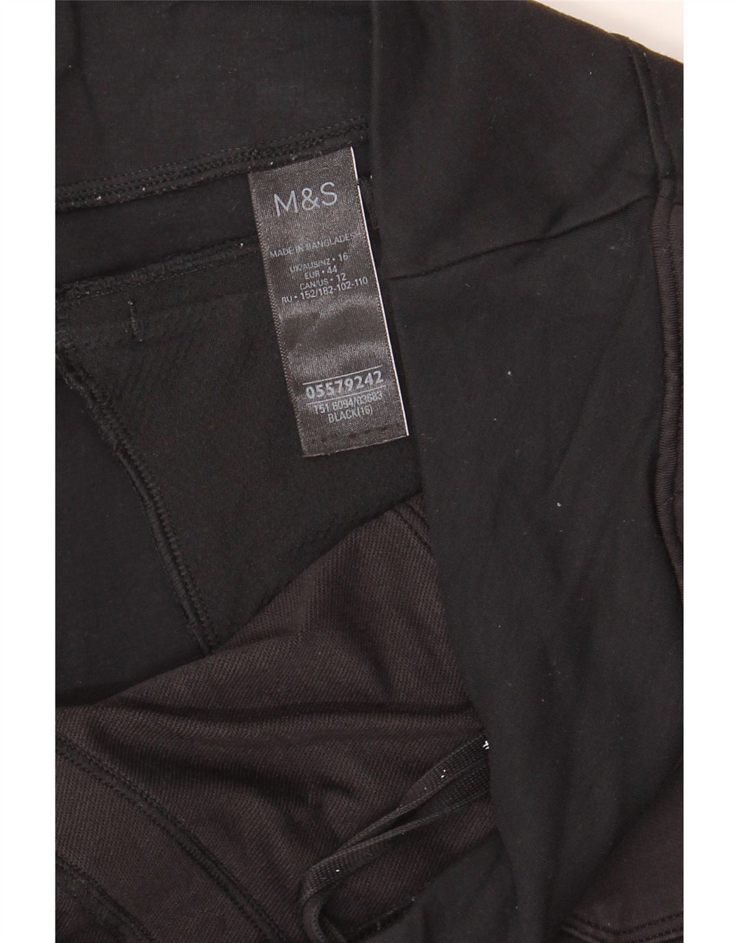 Marks & Spencer Womens Slim Cargo Trousers UK 16 Large W32 L25 Black