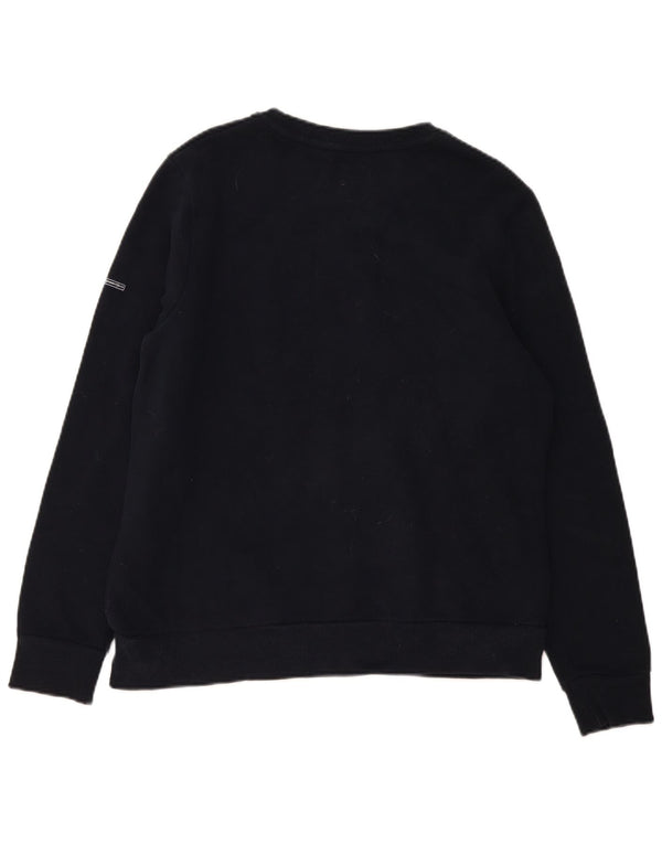 Superdry Womens Graphic Sweatshirt Jumper UK 16 Large Black Cotton