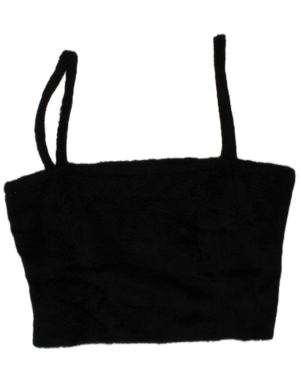 Mariella Burani Womens Amuleti Crop Top UK 14 Medium Black Viscose