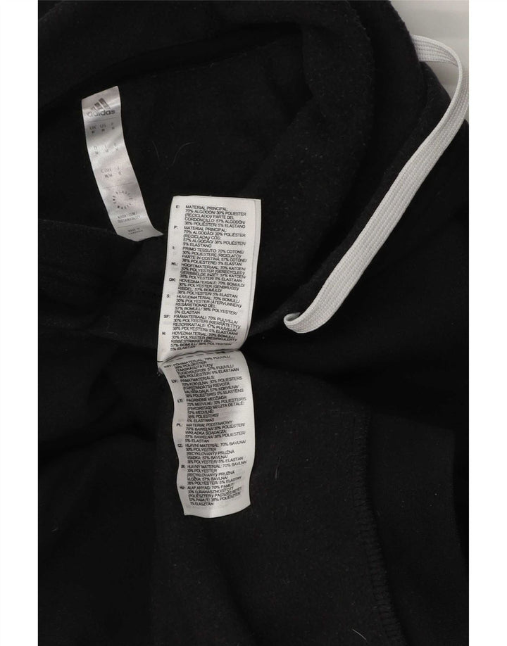 Adidas Mens Hoodie Jumper Medium Black Cotton