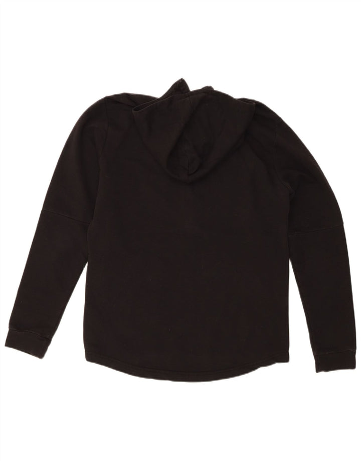 PUMA Mens Graphic Zip Neck Hoodie Jumper Large Black Cotton