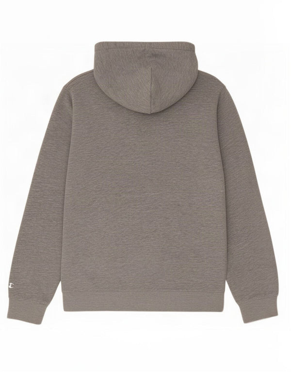 Champion Mens Graphic Hoodie Jumper Small Grey Flecked Cotton