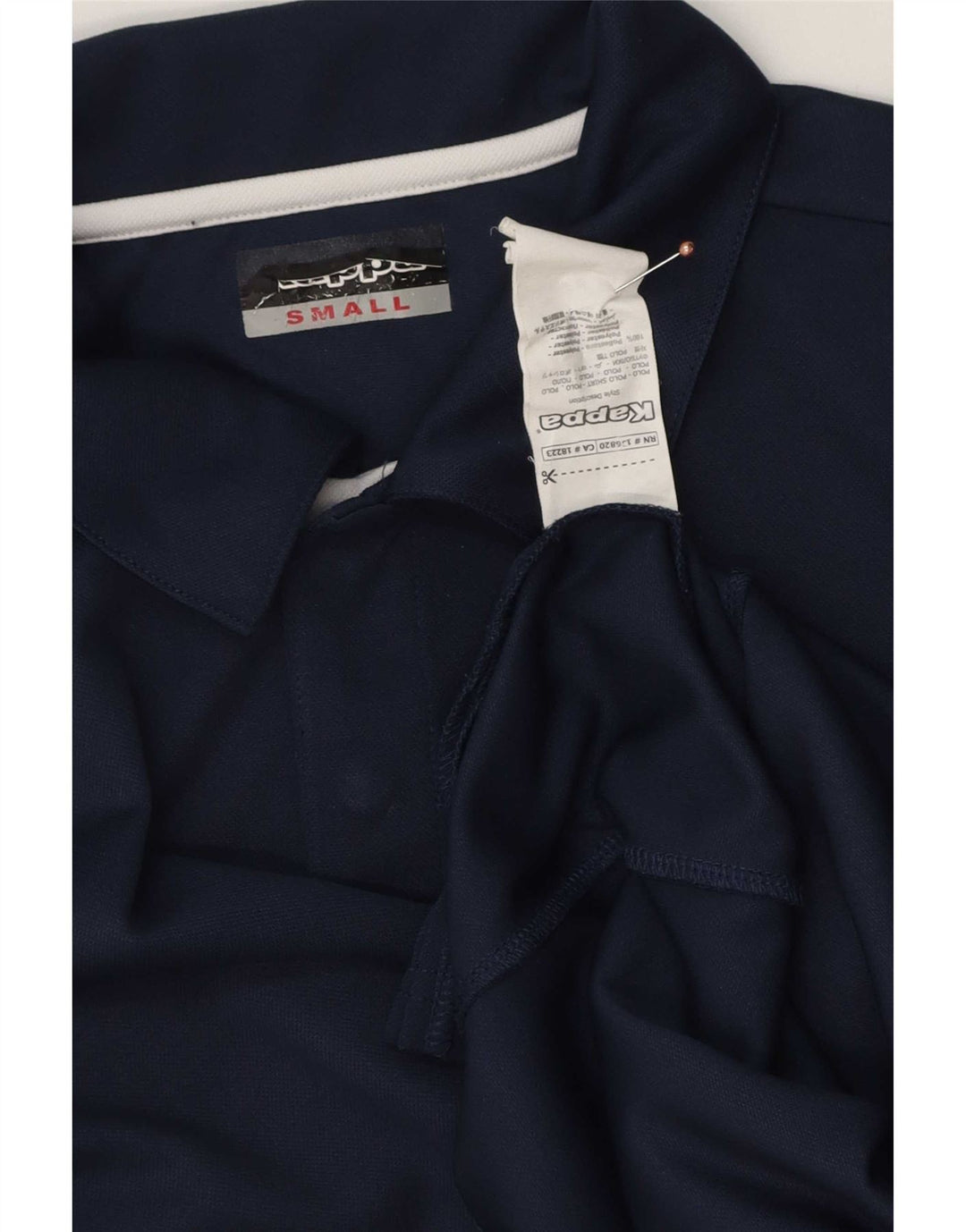 Kappa Mens Graphic Polo Shirt Small Navy Blue Polyester