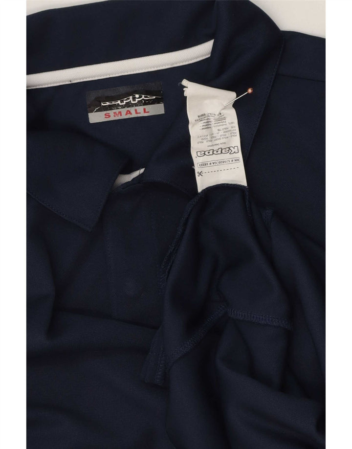 Kappa Mens Graphic Polo Shirt Small Navy Blue Polyester