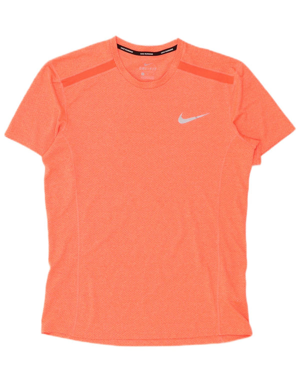 Nike Mens Dri Fit T-Shirt Top Medium Orange Polyester