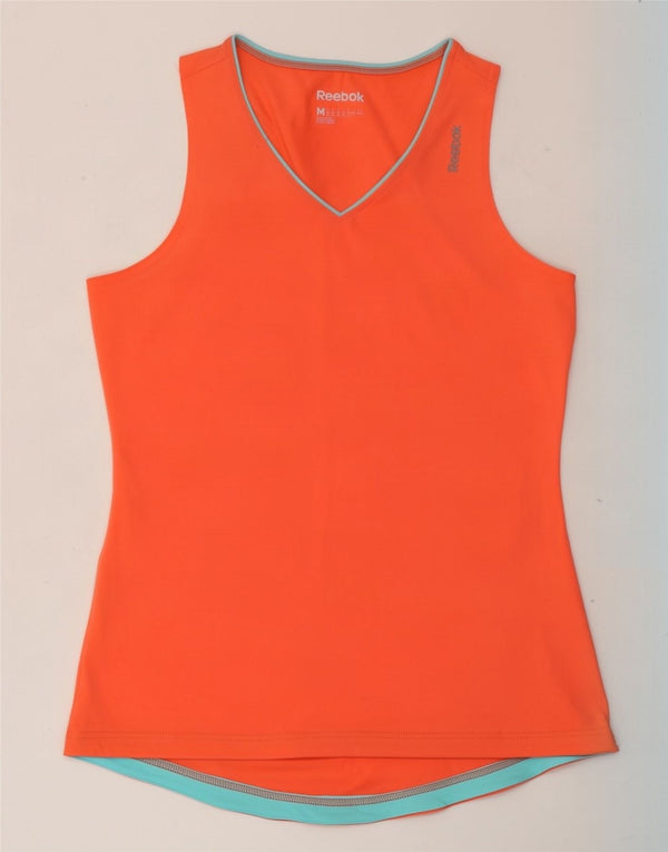 Reebok Womens Vest Top UK 12/14 Medium Orange Polyester