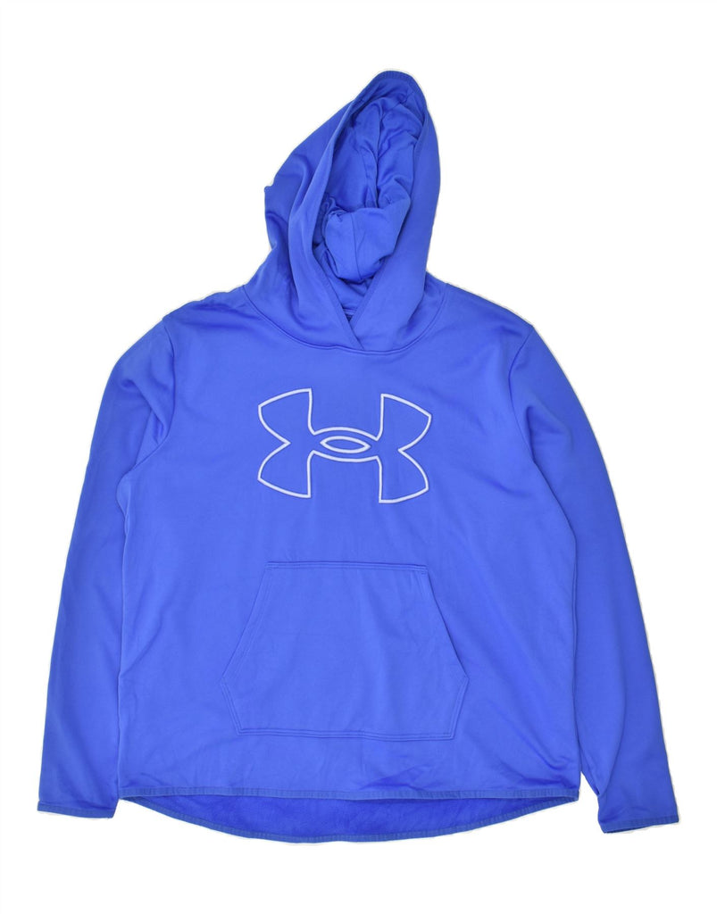 UNDER ARMOUR Mens Graphic Hoodie Jumper XL Blue Polyester | Vintage Under Armour | Thrift | Second-Hand Under Armour | Used Clothing | Messina Hembry 