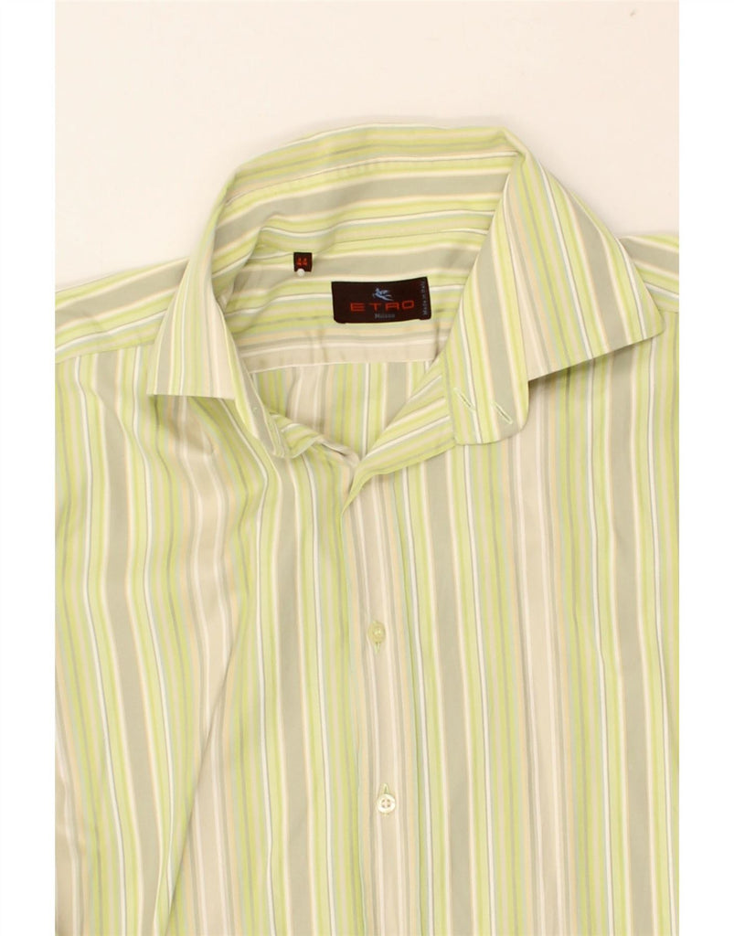 ETRO Mens Shirt Size 44 XL Green Striped Cotton Vintage Etro and Second-Hand Etro from Messina Hembry 