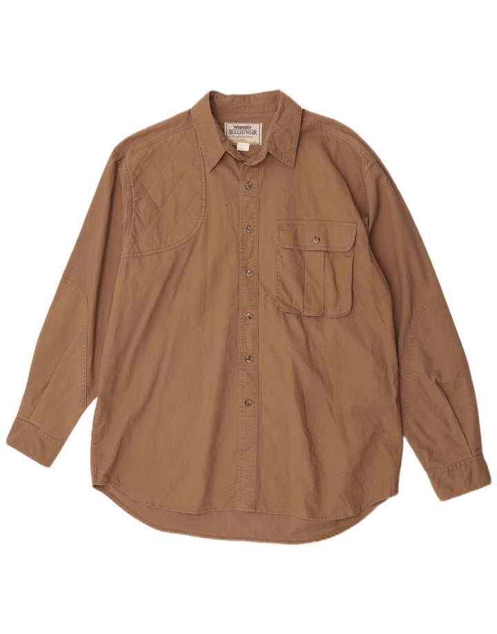 Wrangler Mens Shirt XL Brown Cotton
