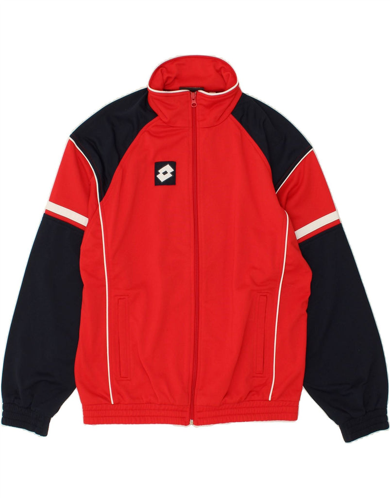 LOTTO Mens Tracksuit Top Jacket Small Red Colourblock Polyester Vintage Lotto and Second-Hand Lotto from Messina Hembry 