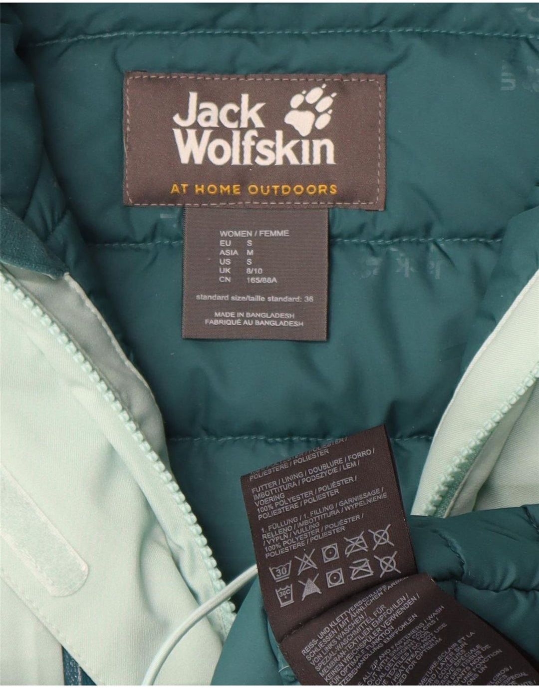 Jack Wolfskin Womens Hooded Oversized Padded Jacket UK 8/10 Small Green