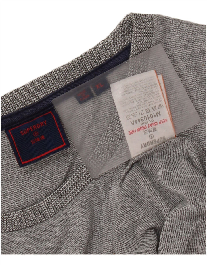 Superdry Womens Graphic T-Shirt Top UK 18 XL Grey Cotton