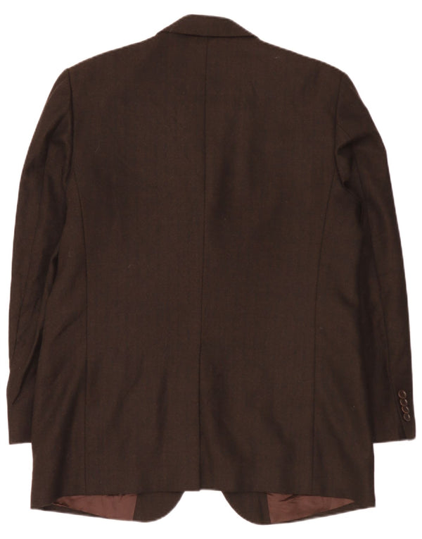 Vintage Mens 3 Button Blazer Jacket UK 38 Medium Brown Virgin Wool