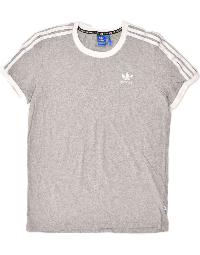 ADIDAS Womens Oversized T-Shirt Top UK 10 Small Grey Cotton | Vintage Adidas | Thrift | Second-Hand Adidas | Used Clothing | Messina Hembry 