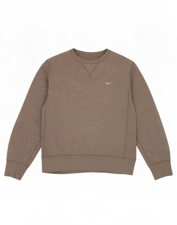 Nike Mens Sweatshirt Jumper UK 38/40 Medium Grey Flecked Cotton