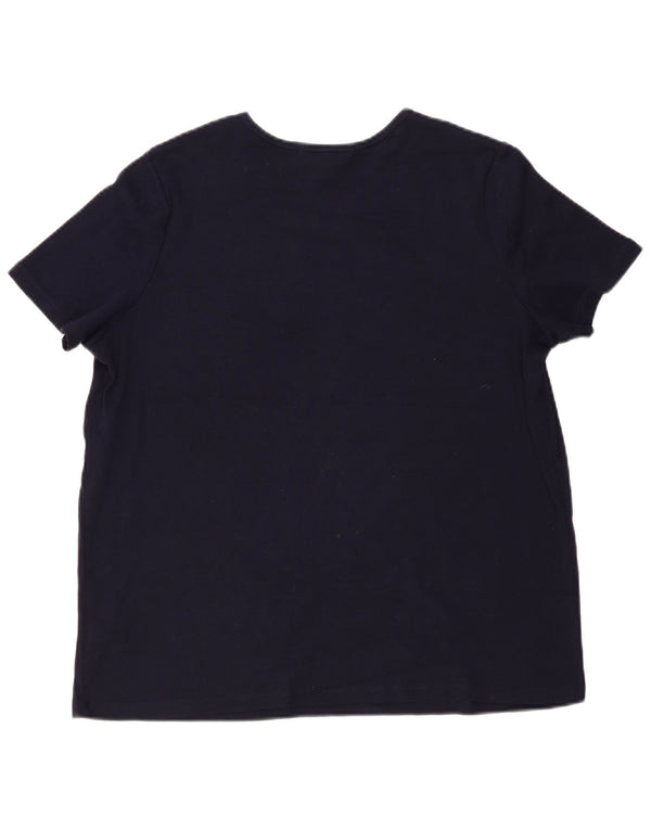 RALPH LAUREN Womens T-Shirt Top UK 22 3XL Navy Blue Cotton