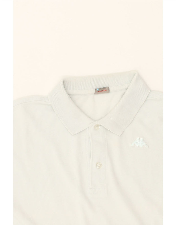 KAPPA Mens Polo Shirt Medium Off White Cotton Vintage Kappa and Second-Hand Kappa from Messina Hembry 