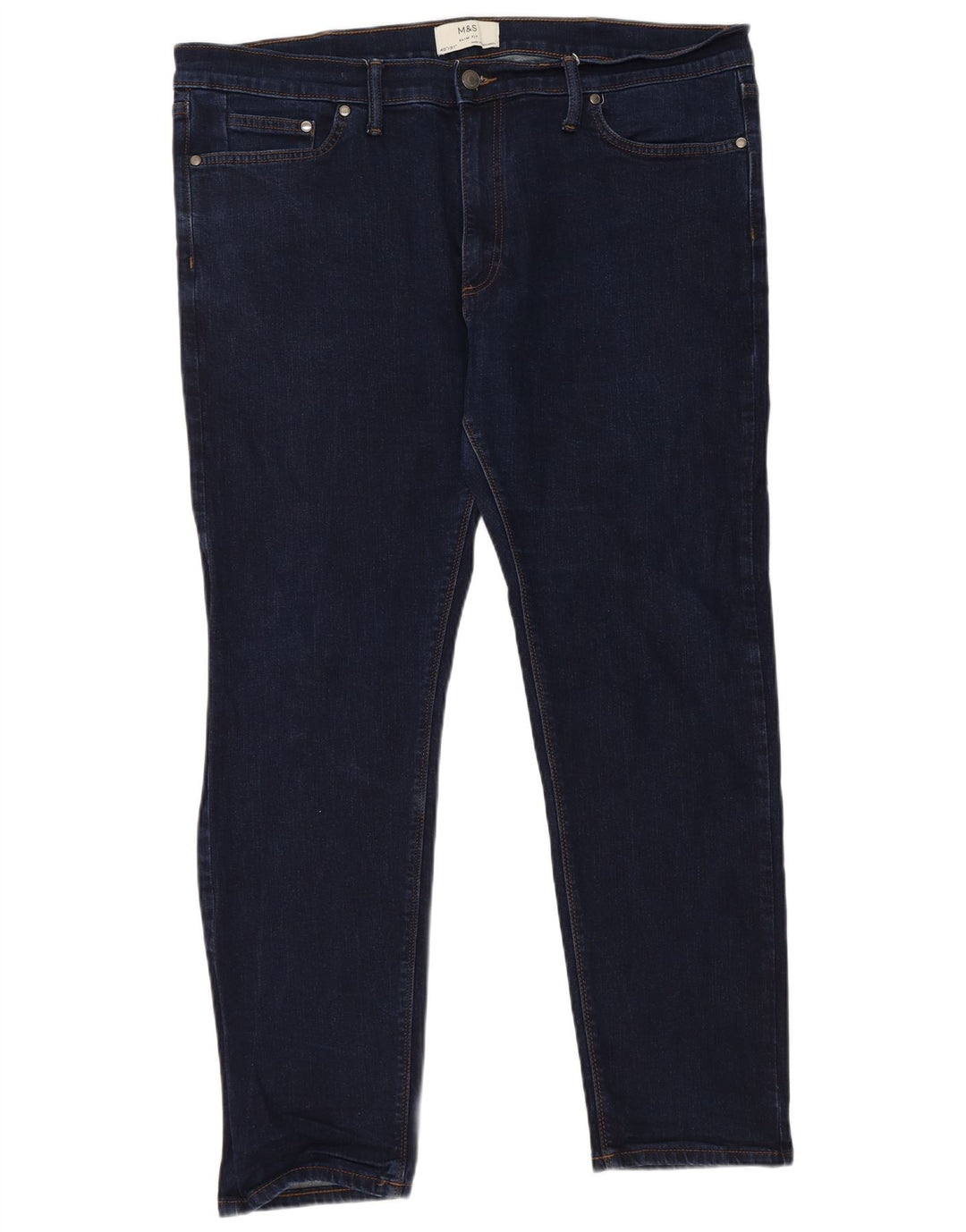 Marks & Spencer Womens Slim Jeans W40 L31 Navy Blue Cotton