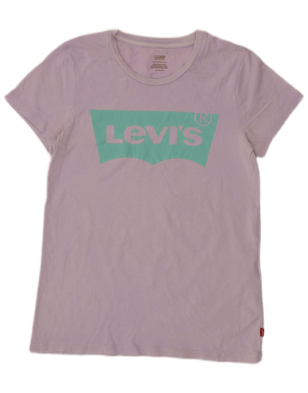 Levi's Womens Graphic T-Shirt Top UK 6 XS Purple Cotton