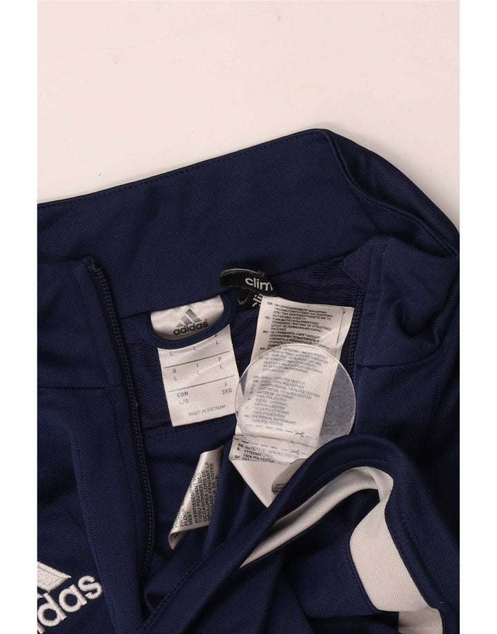 Adidas Mens Climalite Tracksuit Top Jacket Large Navy Blue Polyester