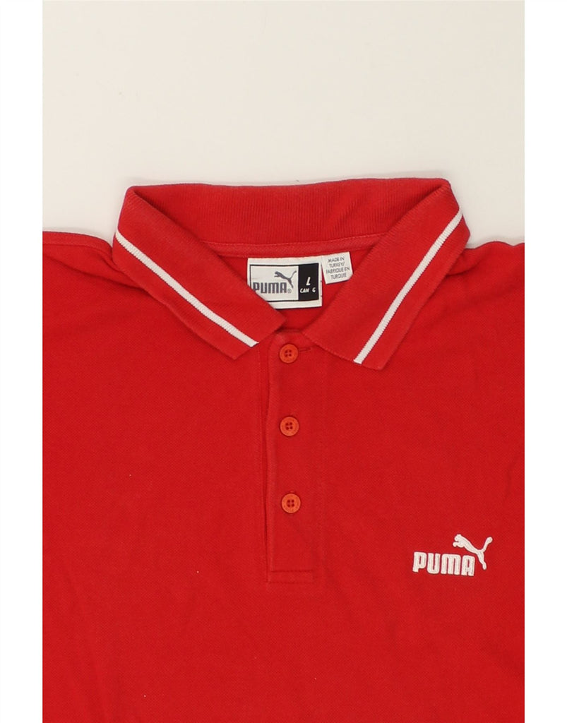 PUMA Mens Polo Shirt Large Red | Vintage Puma | Thrift | Second-Hand Puma | Used Clothing | Messina Hembry 