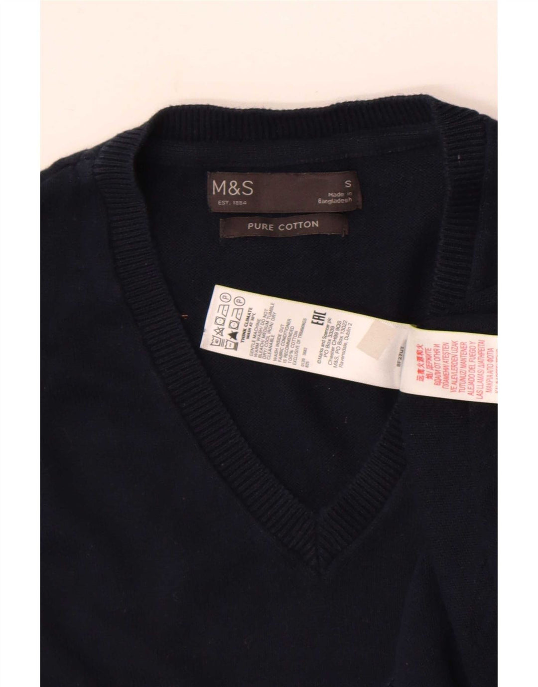 Marks & Spencer Mens Vest Tank Top Small Navy Blue Cotton