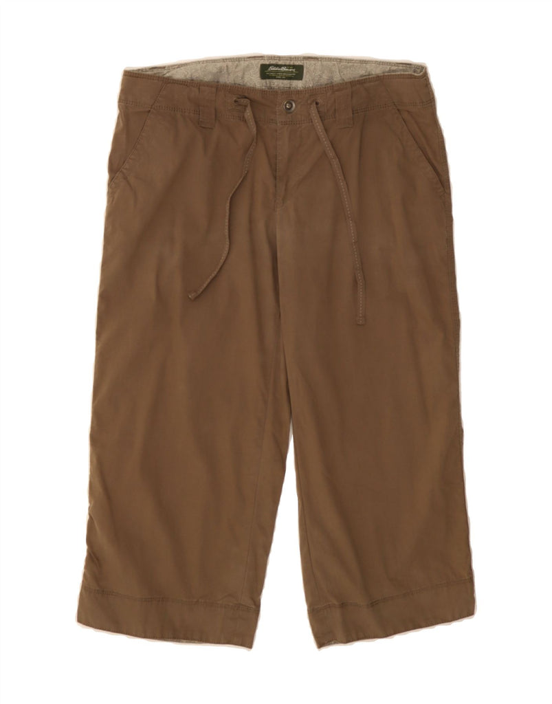 EDDIE BAUER Womens Loose Fit Capri Trousers US 6 Medium W32 L20 Brown Vintage Eddie Bauer and Second-Hand Eddie Bauer from Messina Hembry 