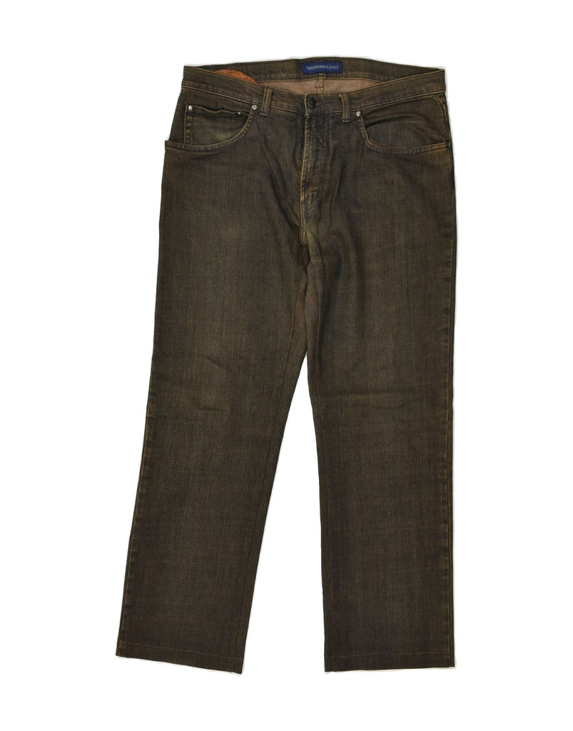 TRUSSARDI Mens Straight Jeans W36 L29  Brown Cotton | Vintage Trussardi | Thrift | Second-Hand Trussardi | Used Clothing | Messina Hembry 