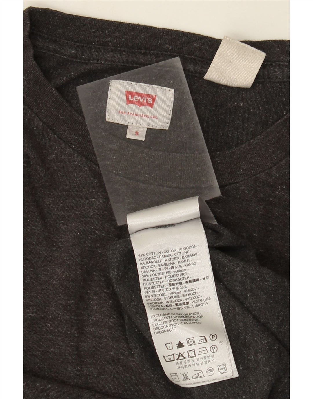 Levi's Mens T-Shirt Top Small Grey Flecked Cotton