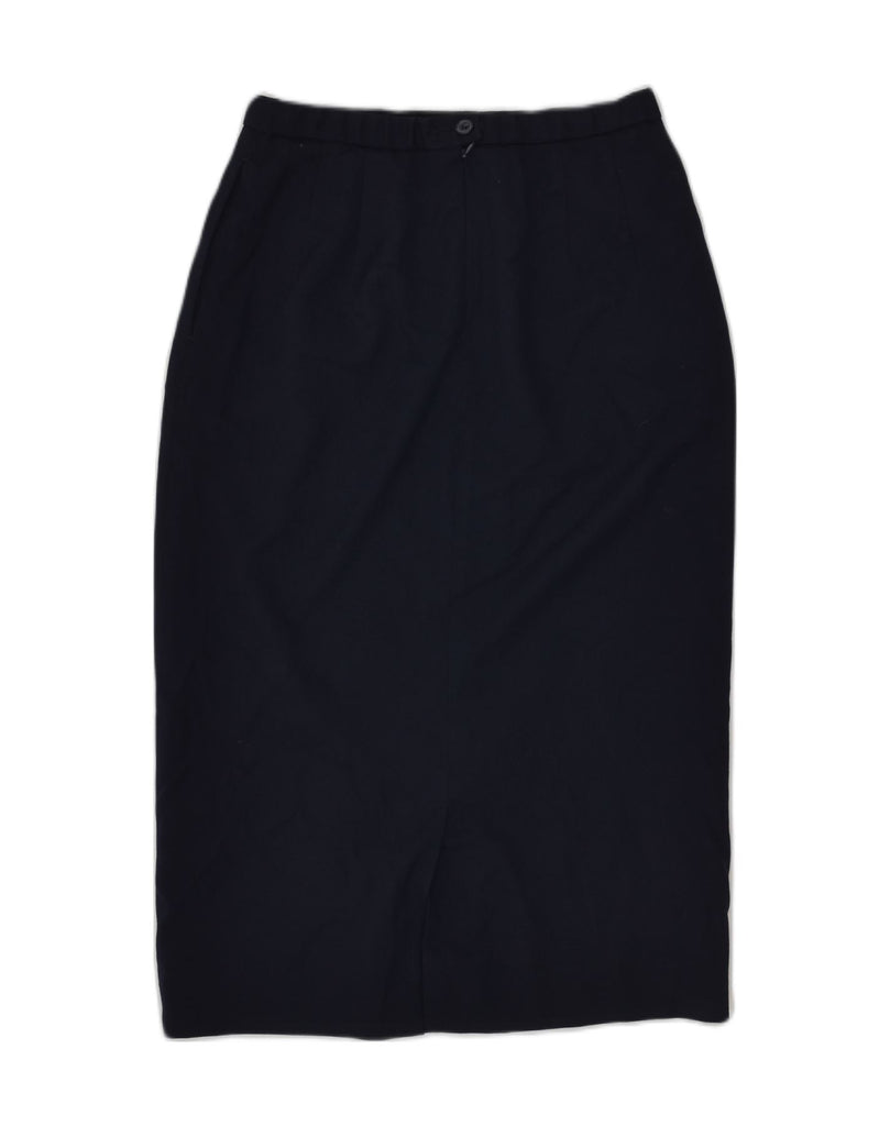 PENDLETON Womens Straight Skirt UK 6 XS W27 Navy Blue Virgin Wool | Vintage Pendleton | Thrift | Second-Hand Pendleton | Used Clothing | Messina Hembry 