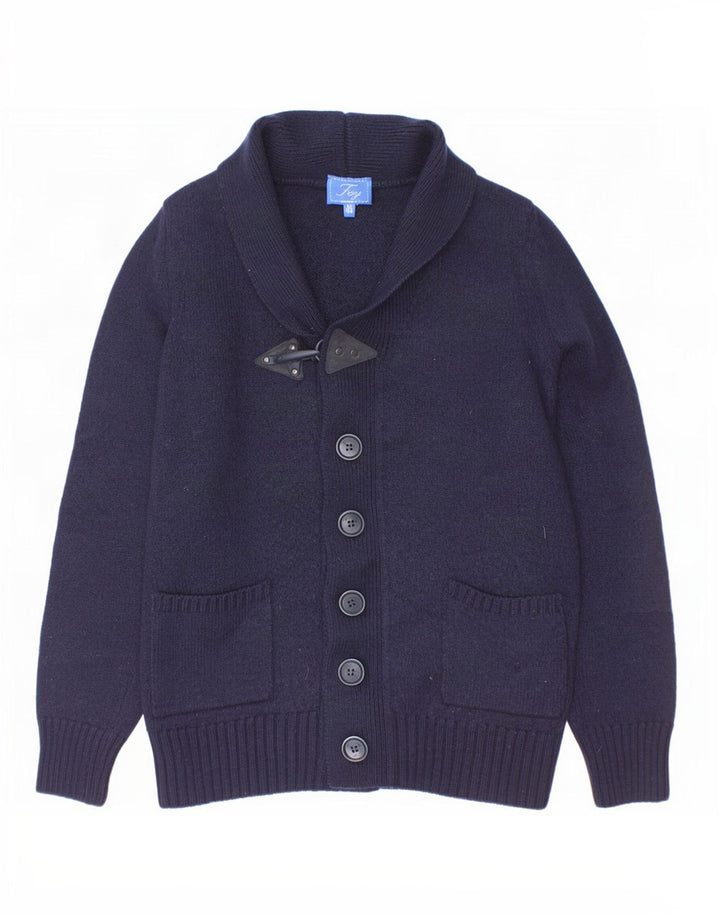Fay Boys Cardigan Sweater 9-10 Years Navy Blue Wool