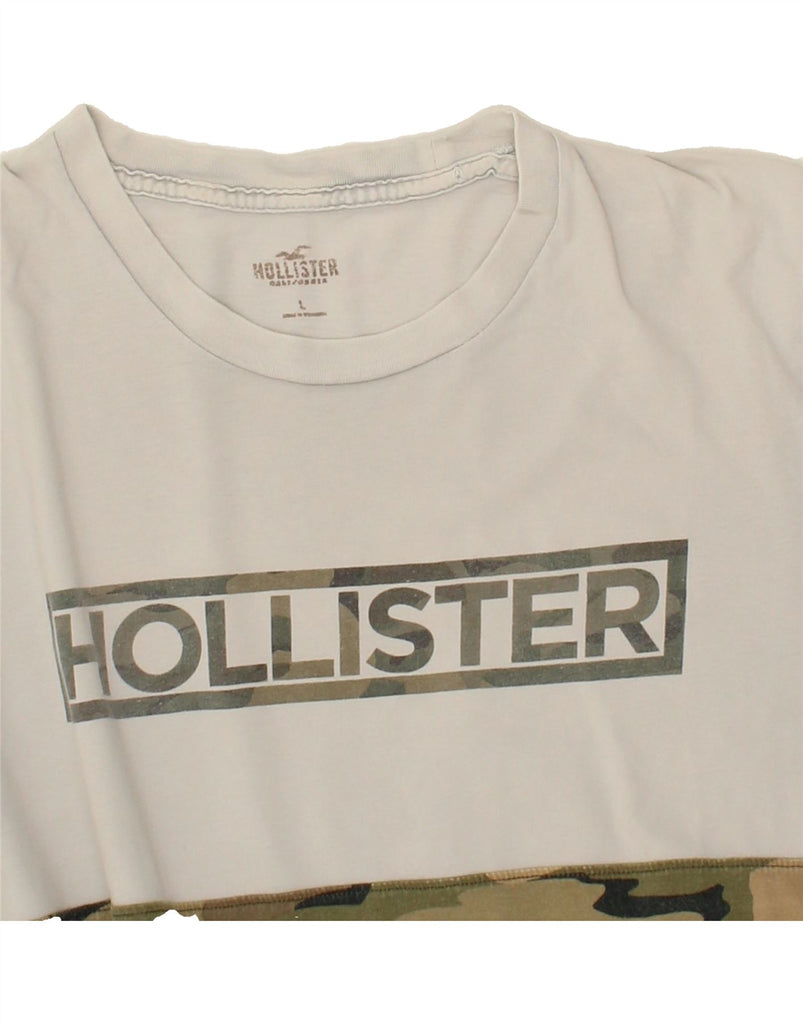 HOLLISTER Mens Graphic T-Shirt Top Large Khaki Camouflage Cotton | Vintage Hollister | Thrift | Second-Hand Hollister | Used Clothing | Messina Hembry 