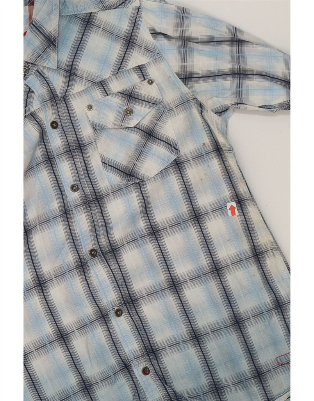 LEVI'S Boys Shirt 15-16 Years Large Blue Check Cotton Vintage Levi's and Second-Hand Levi's from Messina Hembry 