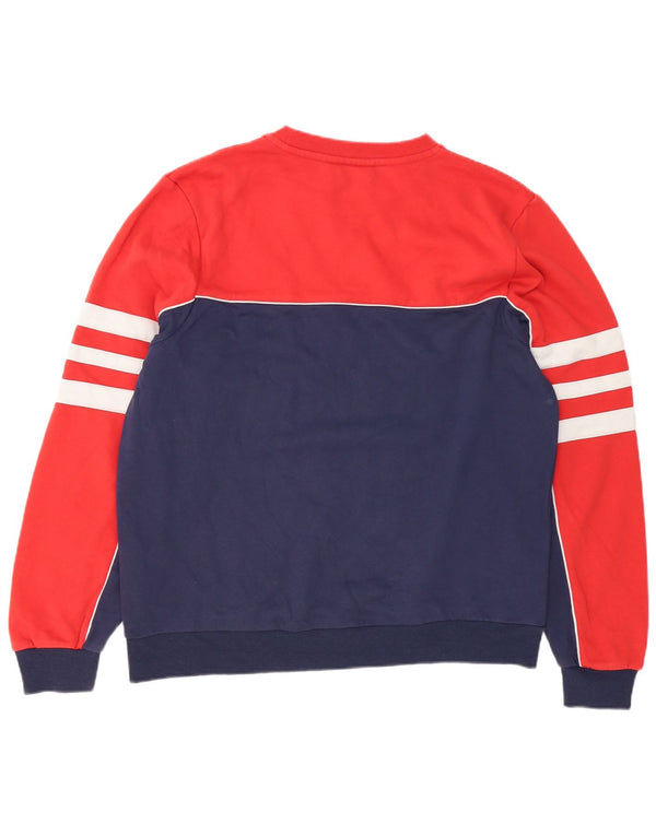Fila Mens Sweatshirt Jumper XL Red Colourblock Cotton