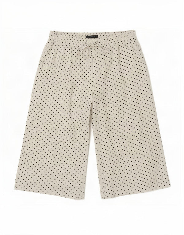 Marks & Spencer Womens Capri Trousers UK 14 Large W30 L19 White Polka Dot