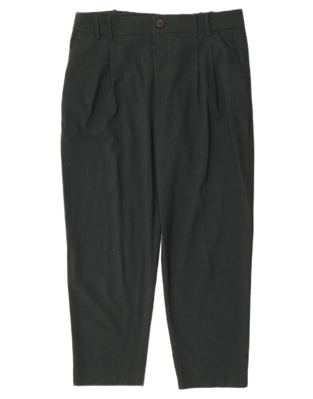 Zara Womens Pegged Cropped Trousers XL W36 L26 Green Polyester
