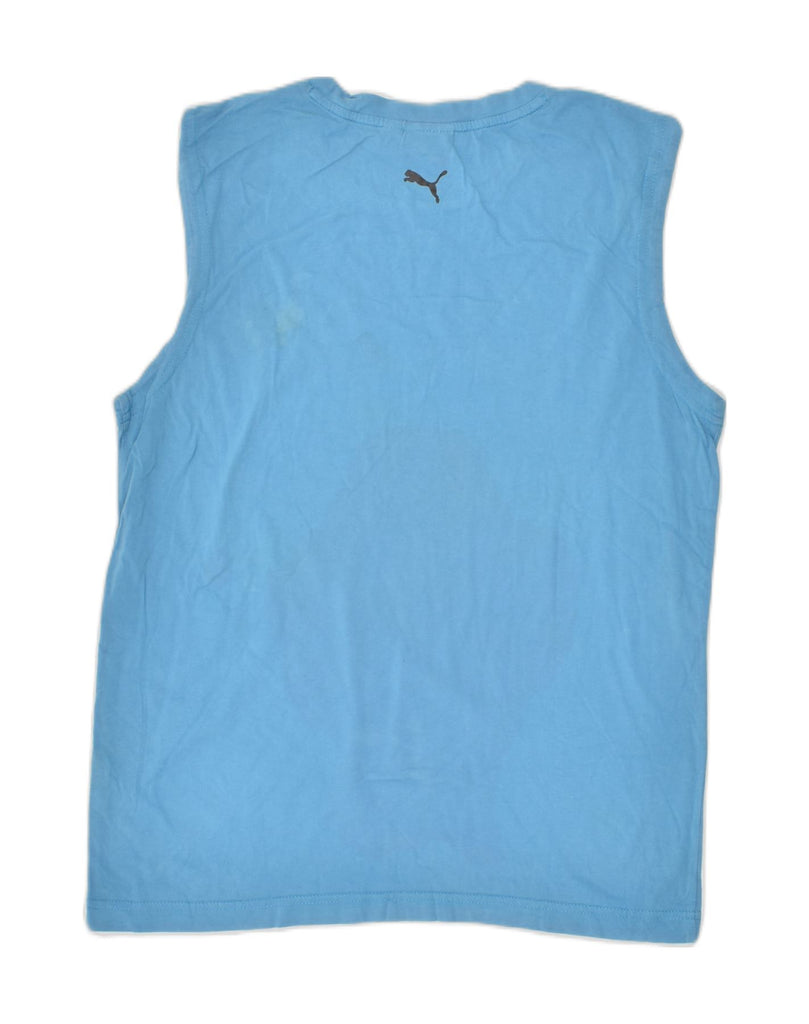 PUMA Mens Graphic Vest Top Medium Blue Cotton | Vintage Puma | Thrift | Second-Hand Puma | Used Clothing | Messina Hembry 